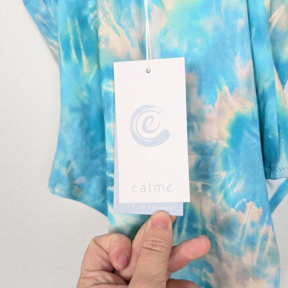 NWT Johnny Was Calme Women's Swim Aqua Tie Dye One Piece Swimsuit Size S - Picture 9 of 9